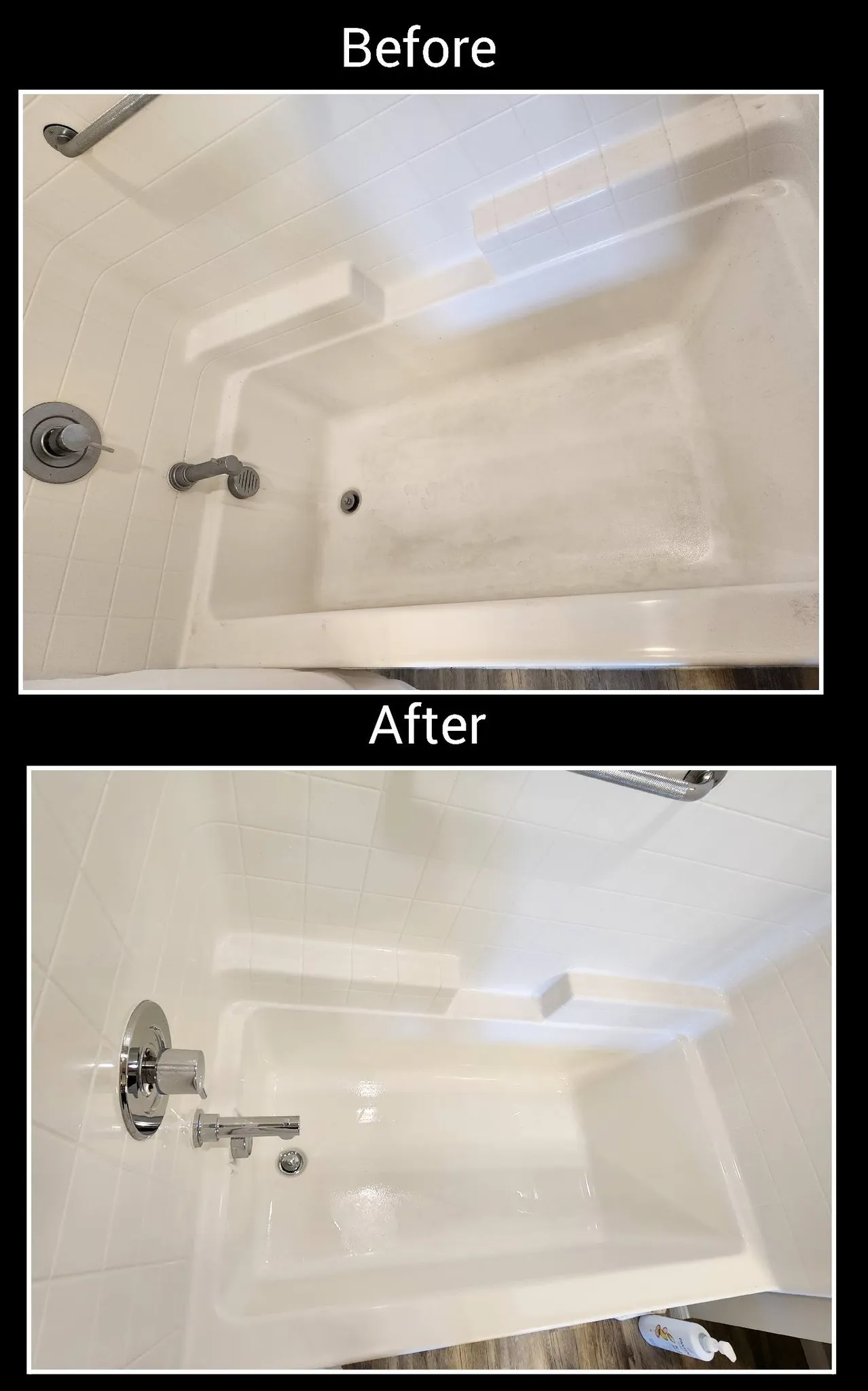 Shower pan deep bathroom cleaning result in St. George Utah