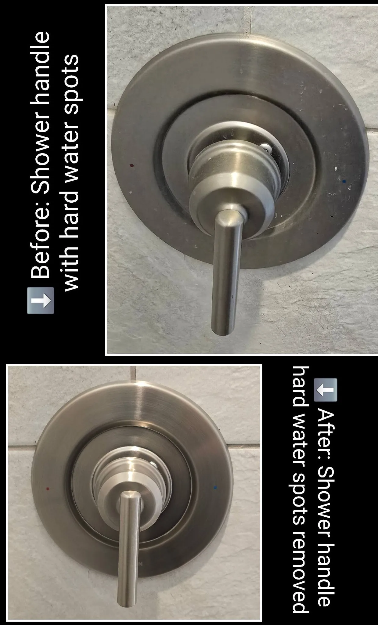 Bathroom shower handle restoration before and after