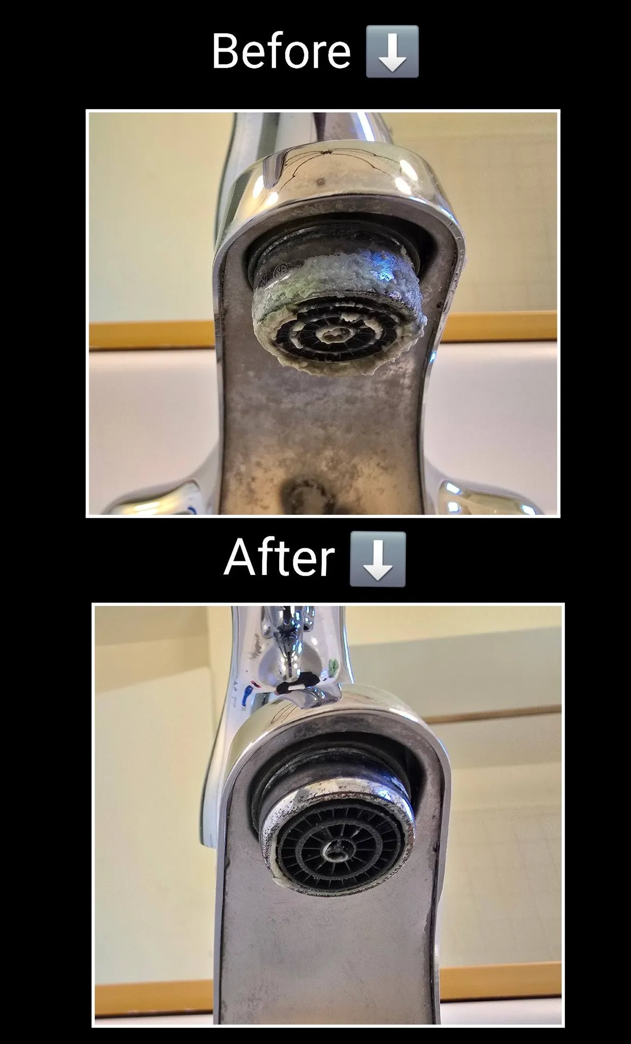 Mineral buildup before and after cleaning in St. George Utah