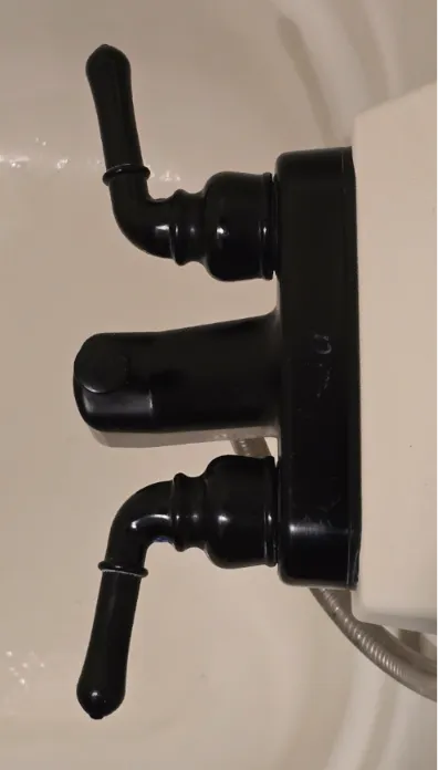 RV shower faucet after cleaning
