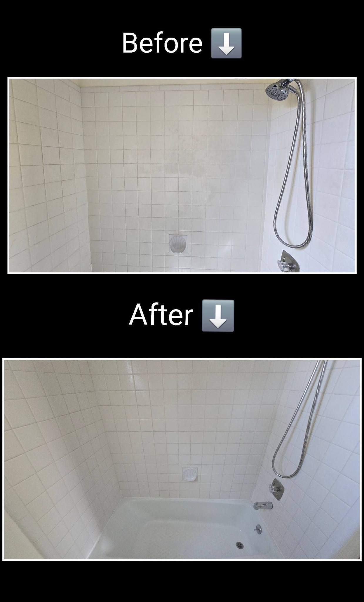 Before and after shower glass cleaning