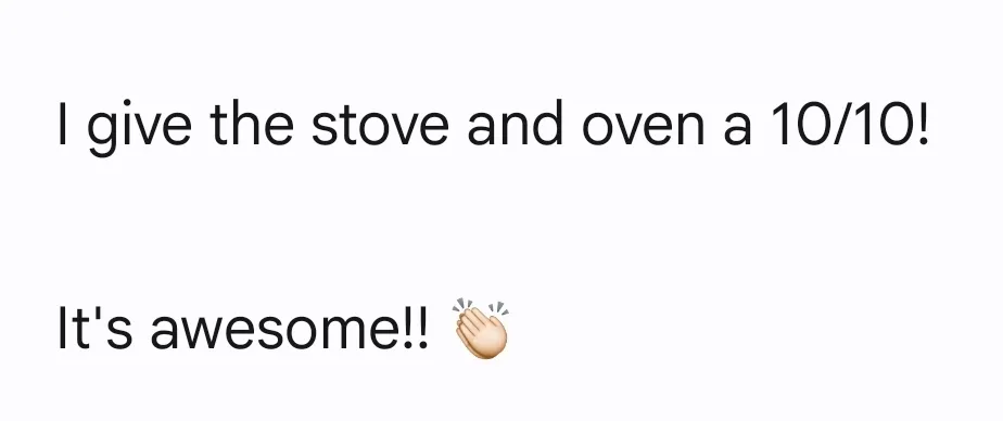 Client text giving the stove and oven cleaning a ten out of ten