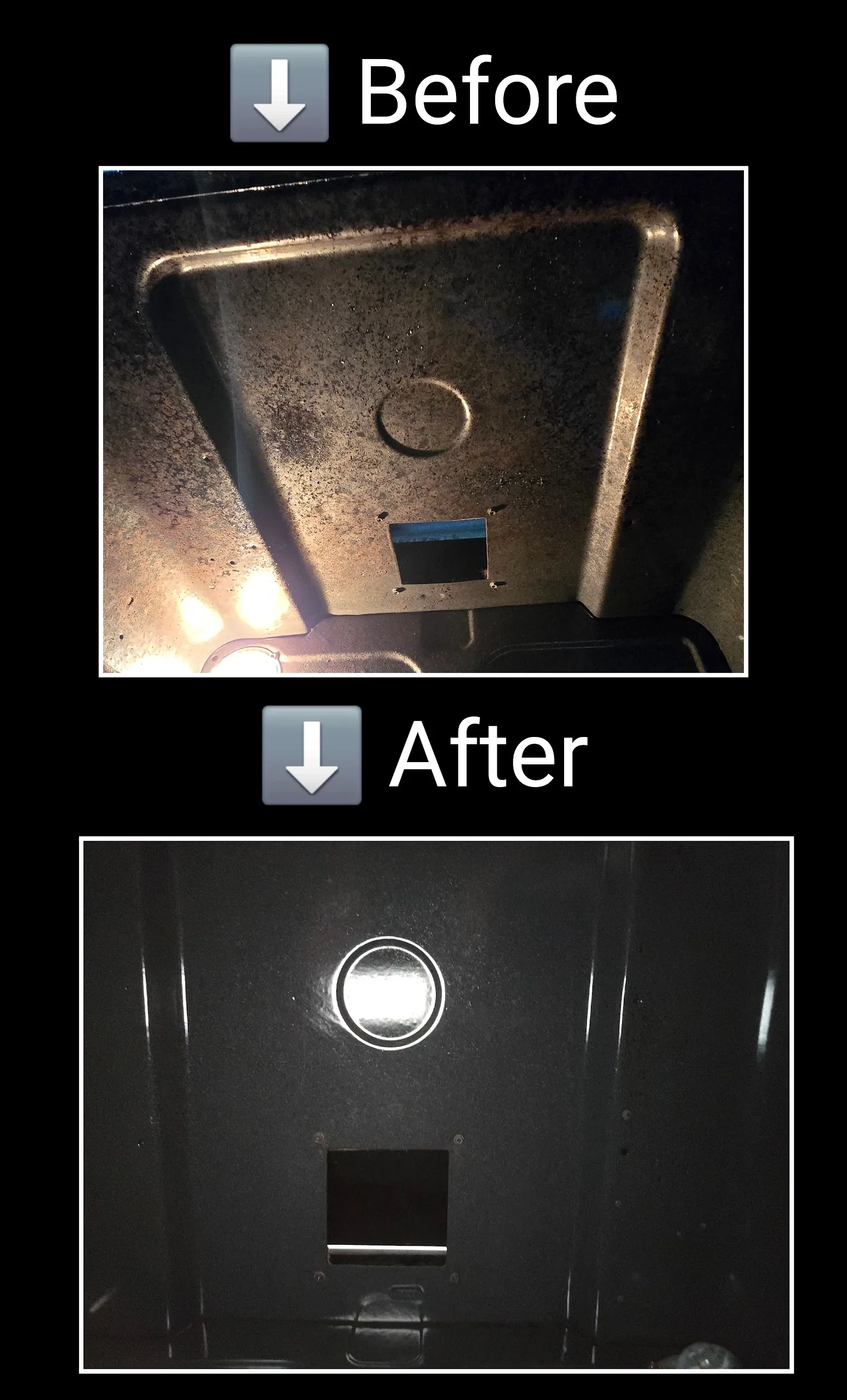 Before and after top of oven cleaning in St. George Utah